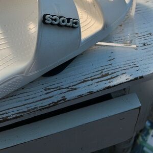 White crocs slides gently used